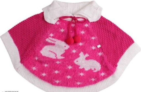 Pretty Comfy  Long Sleeves Girl Sweaters - 2-3 Years, Pink, Wool, Pack of 1